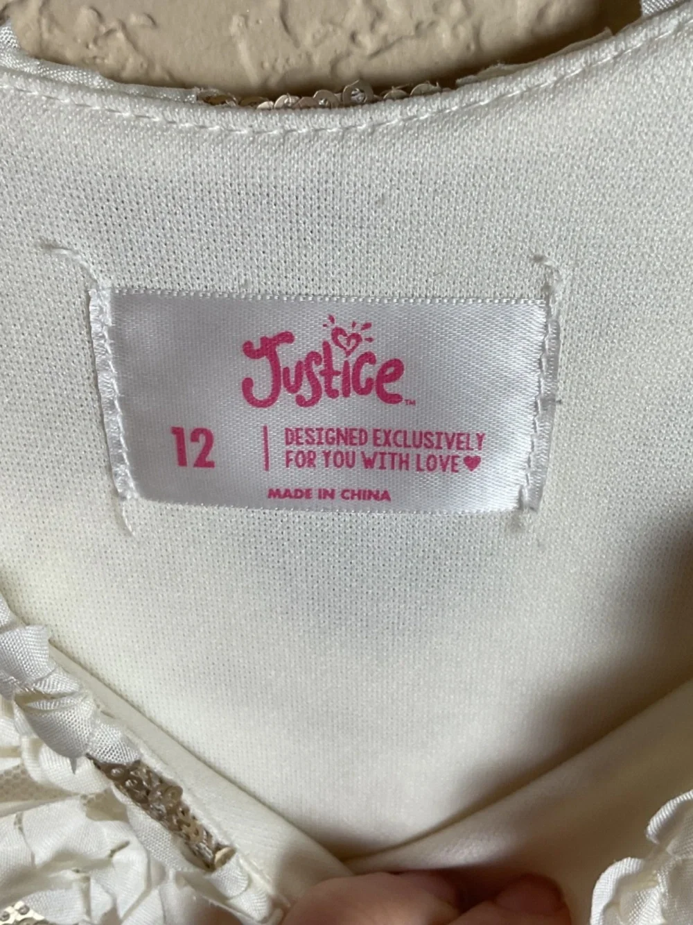 Justice Girls 12 Ivory Embellished Flower Layered Tulle Dress Summer Flower Girl